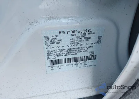 2025 Ford Maverick Lariat z USA, uszkodzony, nr VIN 3FTTW8S38SRA27869